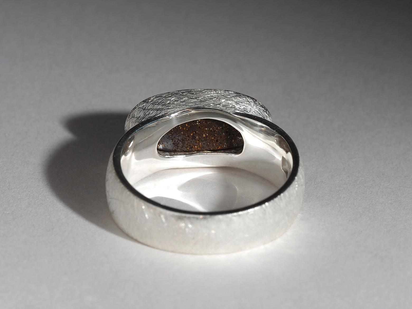 Bright Boulder Opal Silver Ring Blue Green Red Stripes Opal Jewellery gift 4