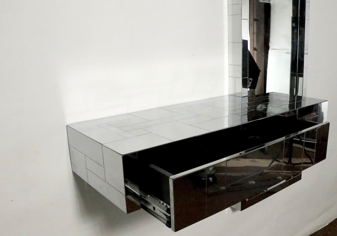 Bright Chrome Console Mirror by Paul Evans 5