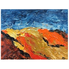Leuchtend und farbenfrohes französisches impressionistisches Ölgemälde, lebhafte Farblandschaft