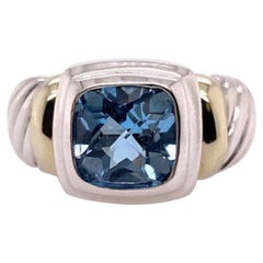 Retro Bright David Yurman Topaz, Silver and Gold Ring