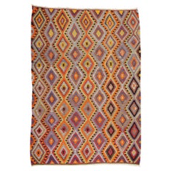 Bright Dazzling Bohemian Style Turkish Kilim