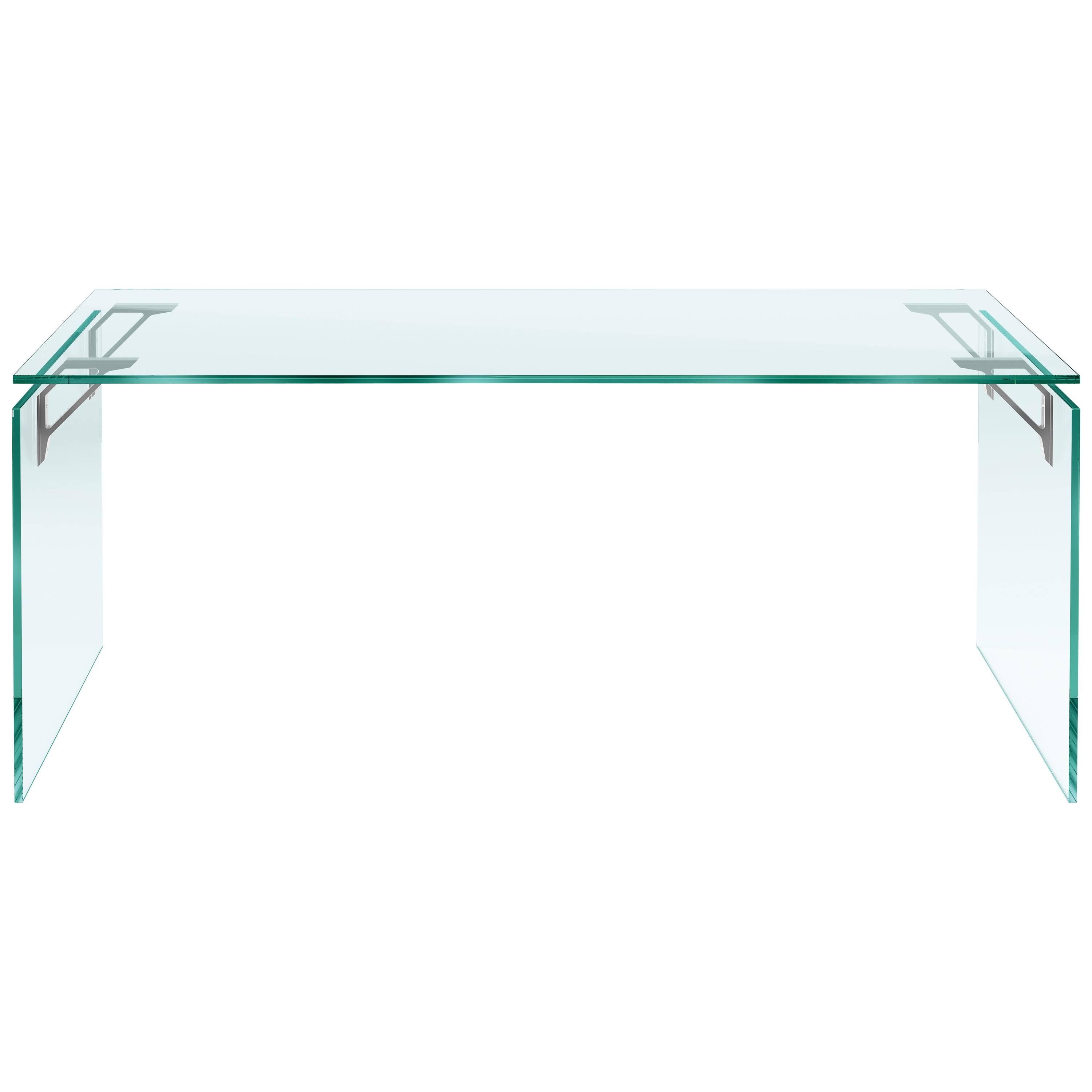 Bright Desk in Glass by Valerio Cometti for Fiam For Sale