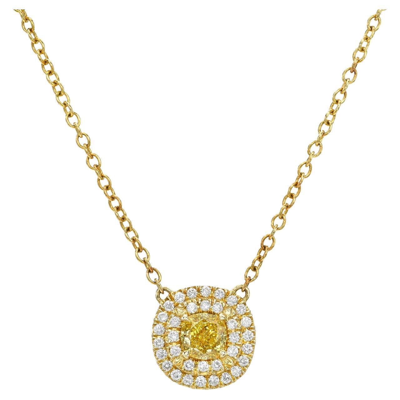 Klassische 18K Gelbgold Fancy Orange-Gelb Diamant 0,52 Karat Halskette - Zeitlose Eleganz  Tamir by Merkaba Schmuck Beverly Hills

Zelebrieren Sie zeitlose Eleganz und strahlende Schönheit mit unserer exquisiten Halskette aus 18 Karat Gelbgold mit