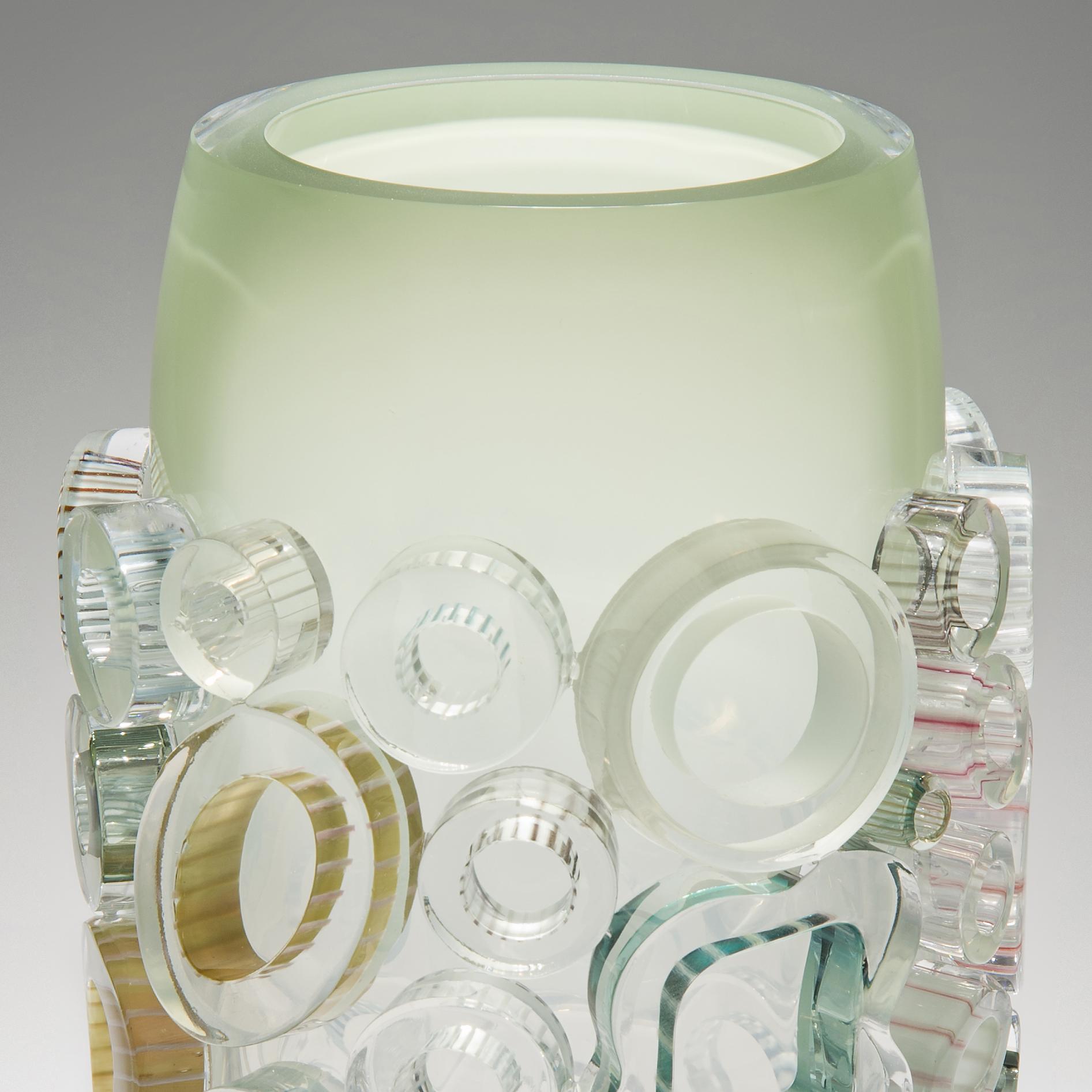 Organic Modern Bright Field Isar Green, a Unique Celadon Green Glass Vase by Sabine Lintzen