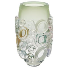 Bright Field Isar Green, a Unique Celadon Green Glass Vase by Sabine Lintzen