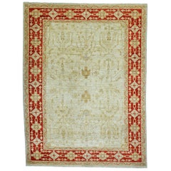 Bright Fine Persian Beige Champagne and Bordo Color Rug