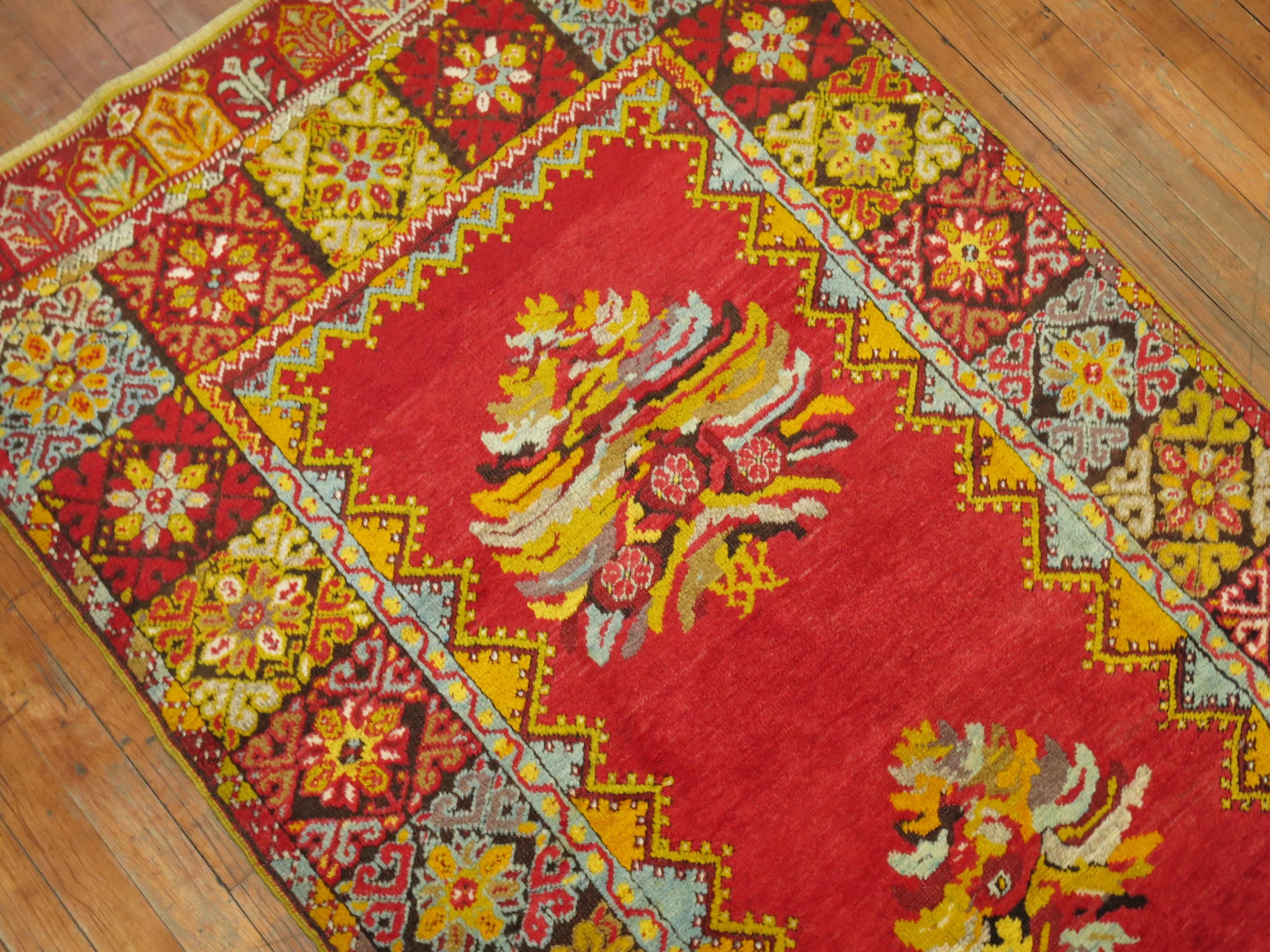 Bright Floral Turkish Runner For Sale 4