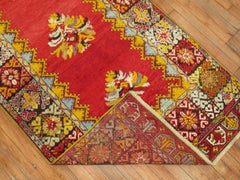 Zabihi Collection Bright Floral Turkish Antique Runner