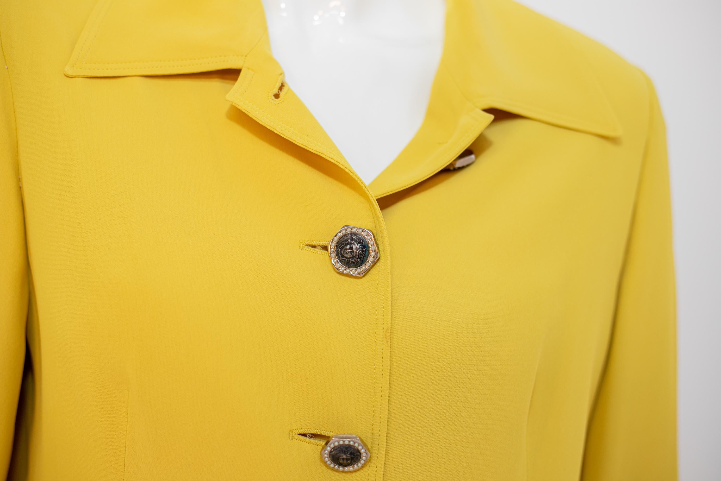 Bright Gianni Versace Yellow Two Piece Formal Suit For Sale 2