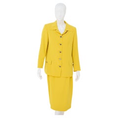 Vintage Bright Gianni Versace Yellow Two Piece Formal Suit