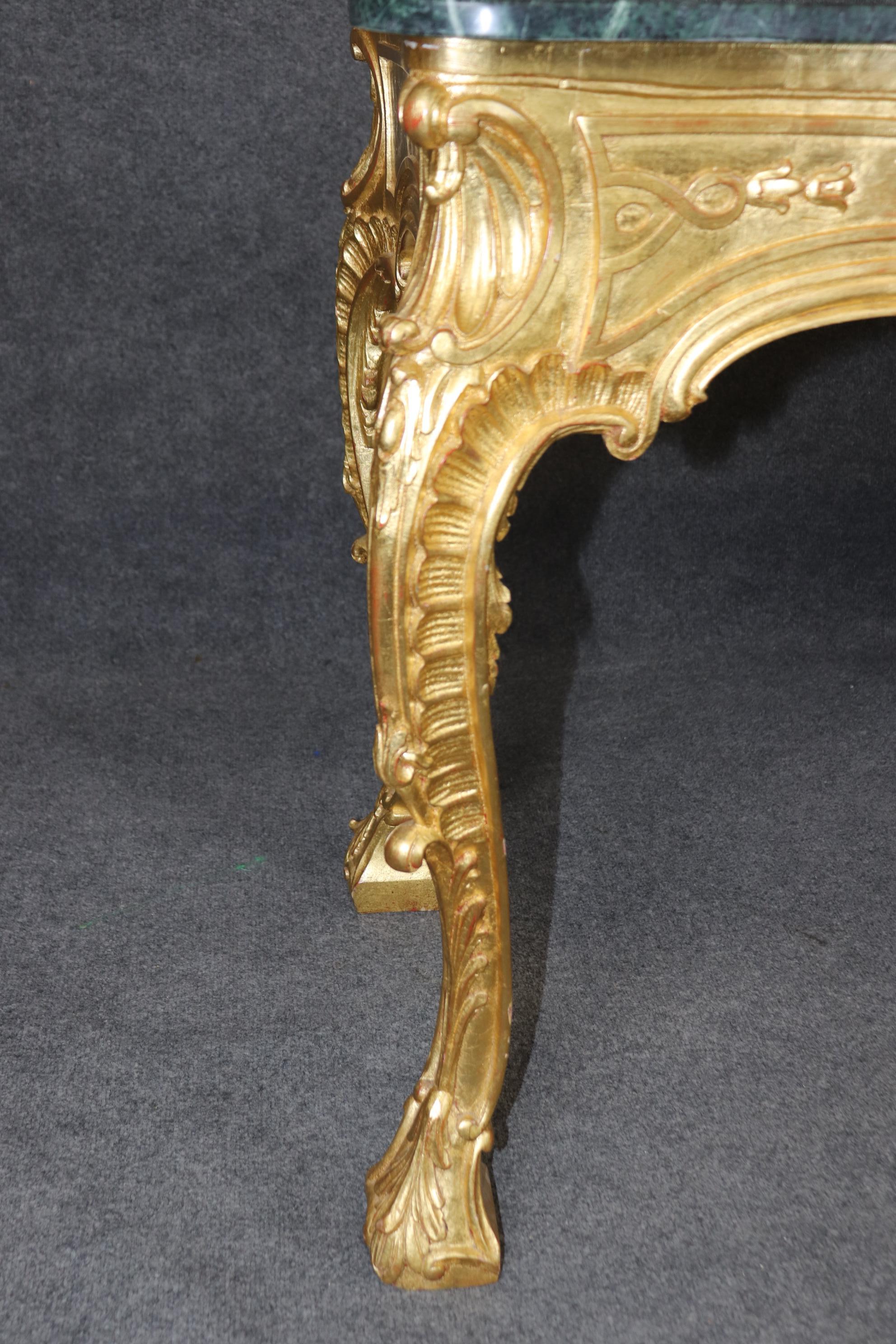 Breccia Marble Bright Gilded Georgian Carved Walnut Marble Top Console Serving Table  For Sale