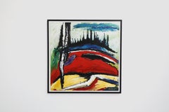 Graphic Abstract Acrylic Painting by Dutch artist Jan van der Meulen, 2008