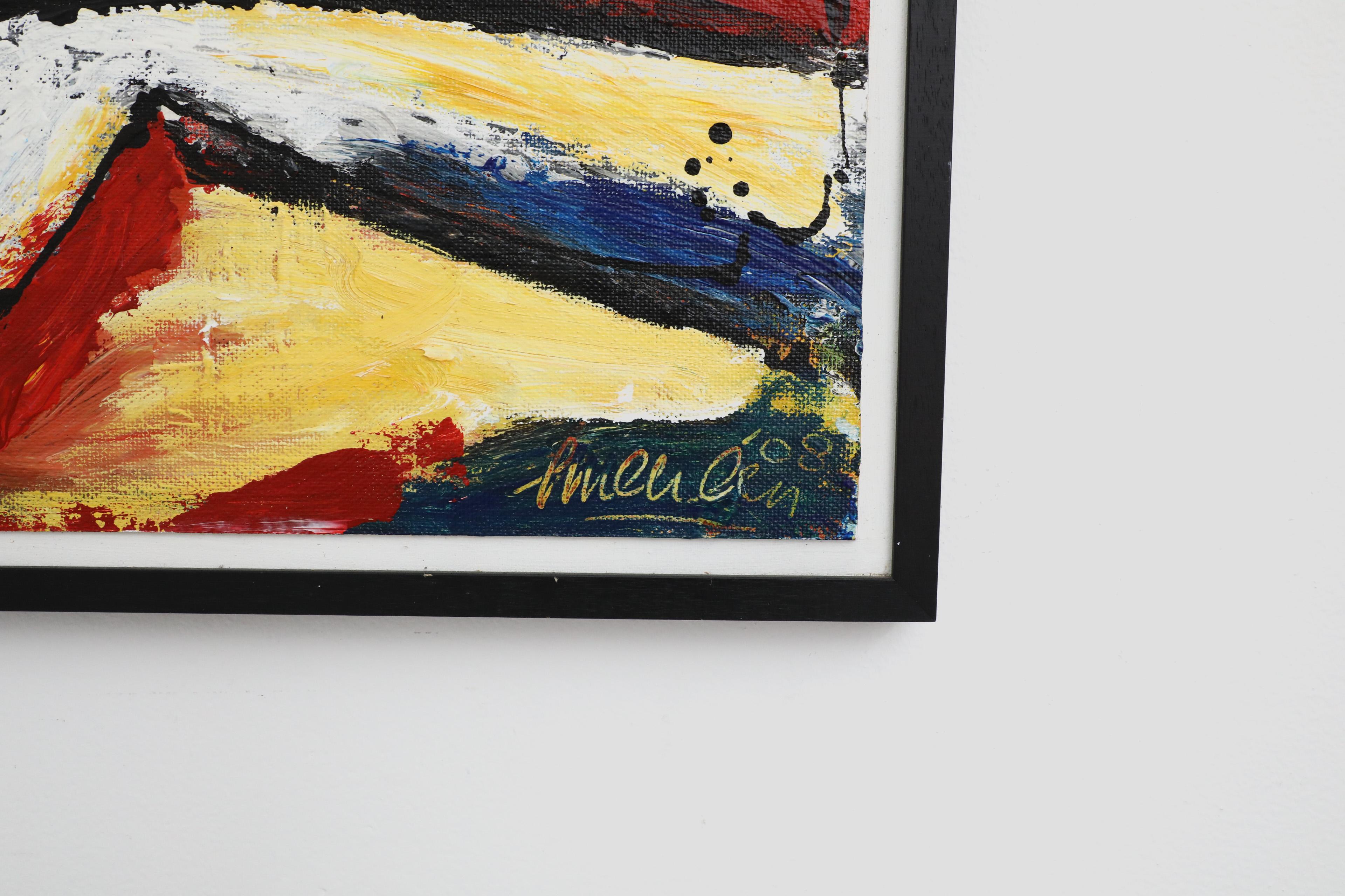 Pintura acrílica abstracta gráfica del artista holandés Jan van der Meulen, 2008 Holandés en venta