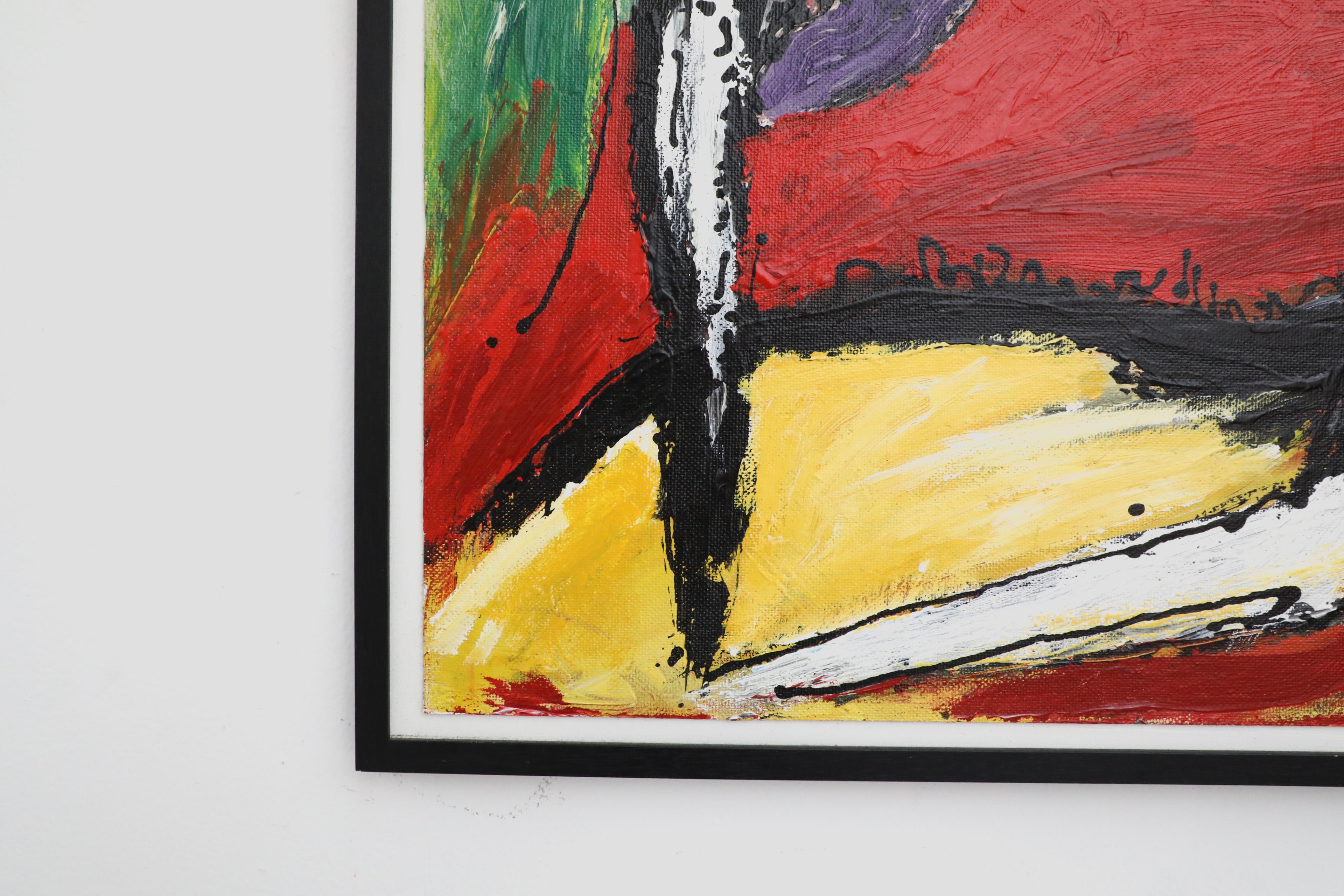 Pintura acrílica abstracta gráfica del artista holandés Jan van der Meulen, 2008 en Bueno estado para la venta en Los Angeles, CA