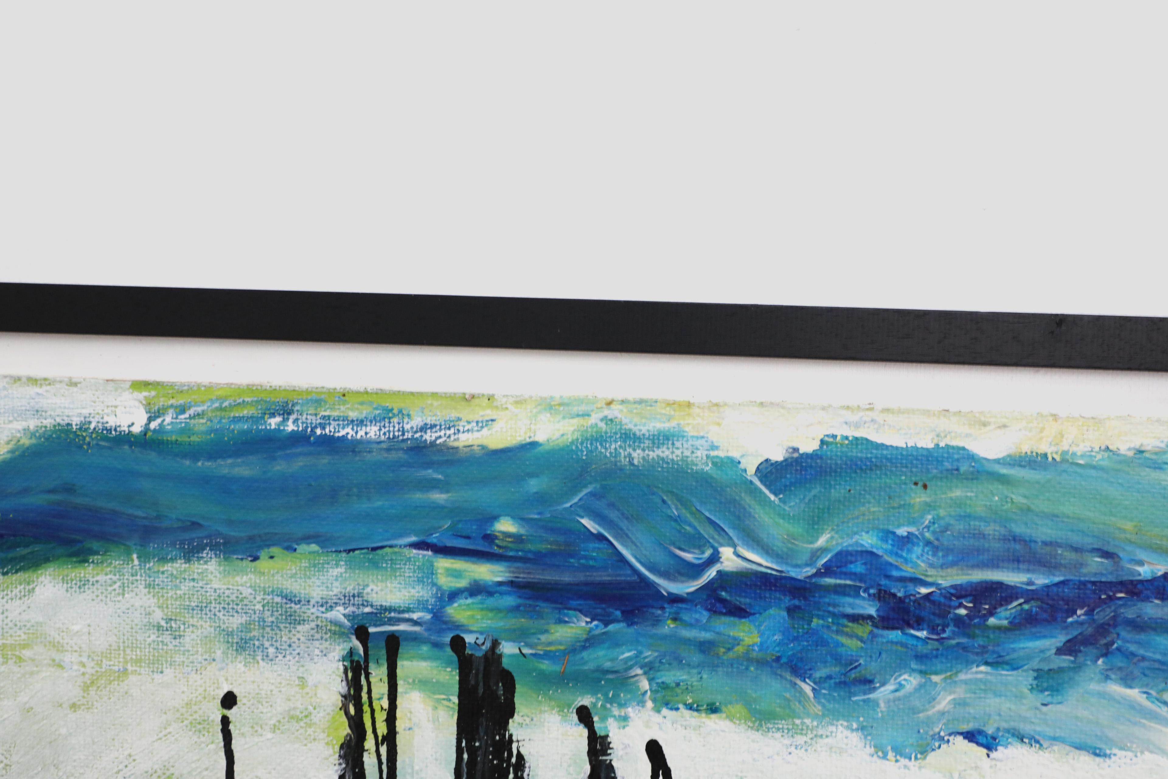 Pintura acrílica abstracta gráfica del artista holandés Jan van der Meulen, 2008 Lienzo en venta