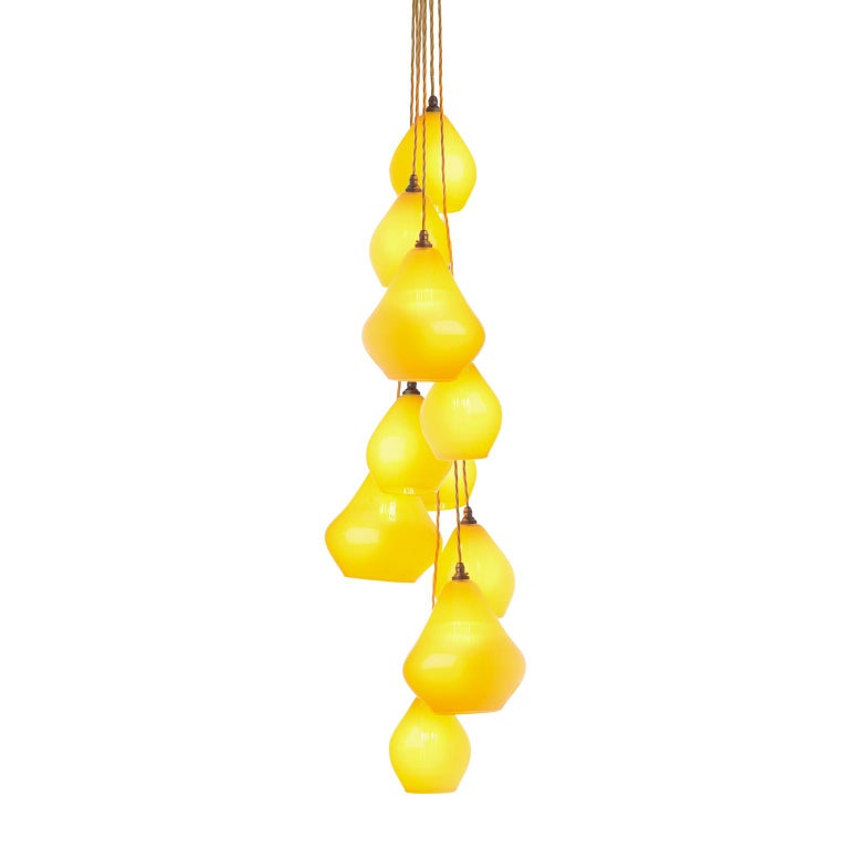 Bright Hand Blown Glass Pendant Cer Or Chandelier Bright Hand Blown Glass Pendant Cer Or Chandelier Canary Yellow For
