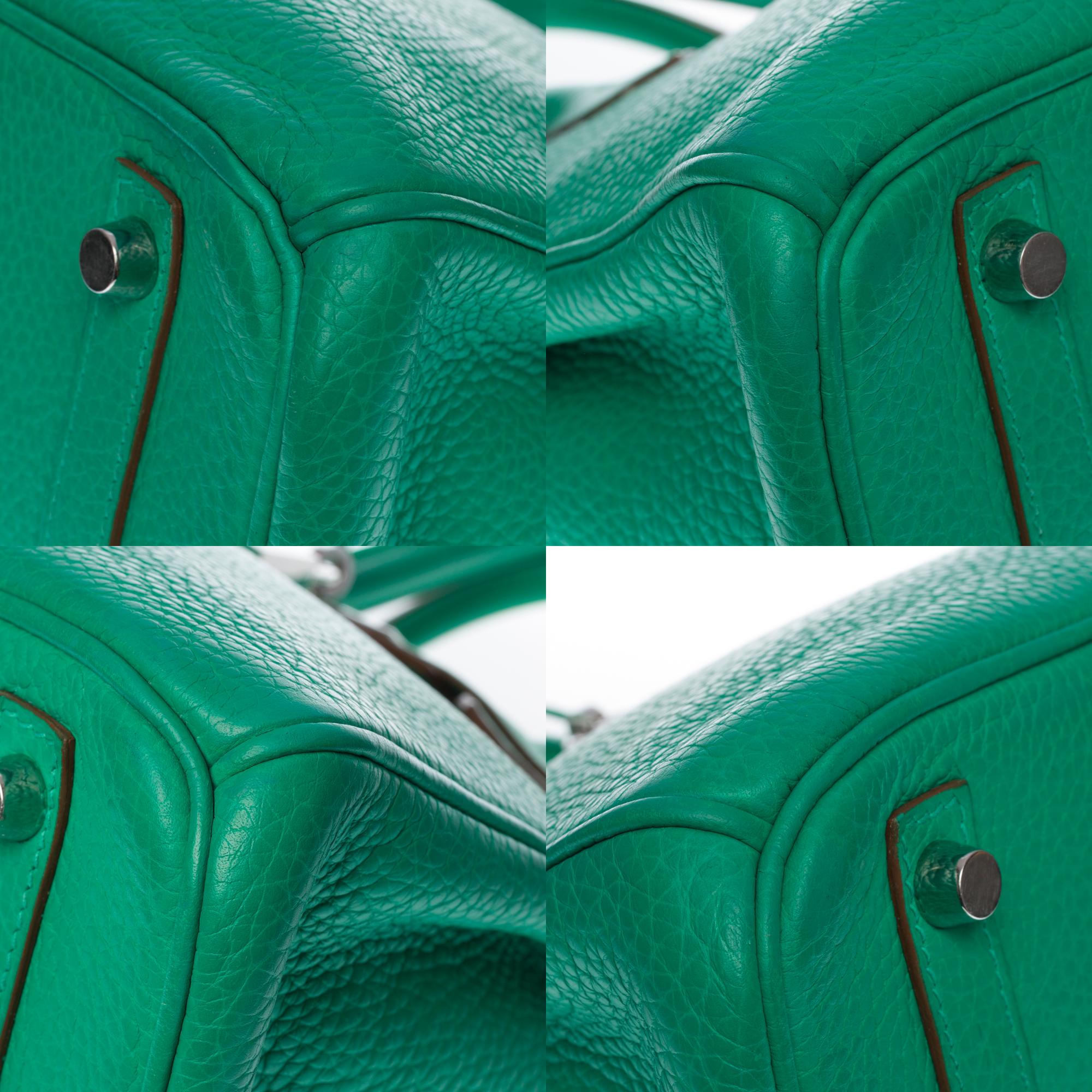 Bright Hermès Birkin 30 handbag in Vert Menthe Taurillon Clémence leather, SHW 4