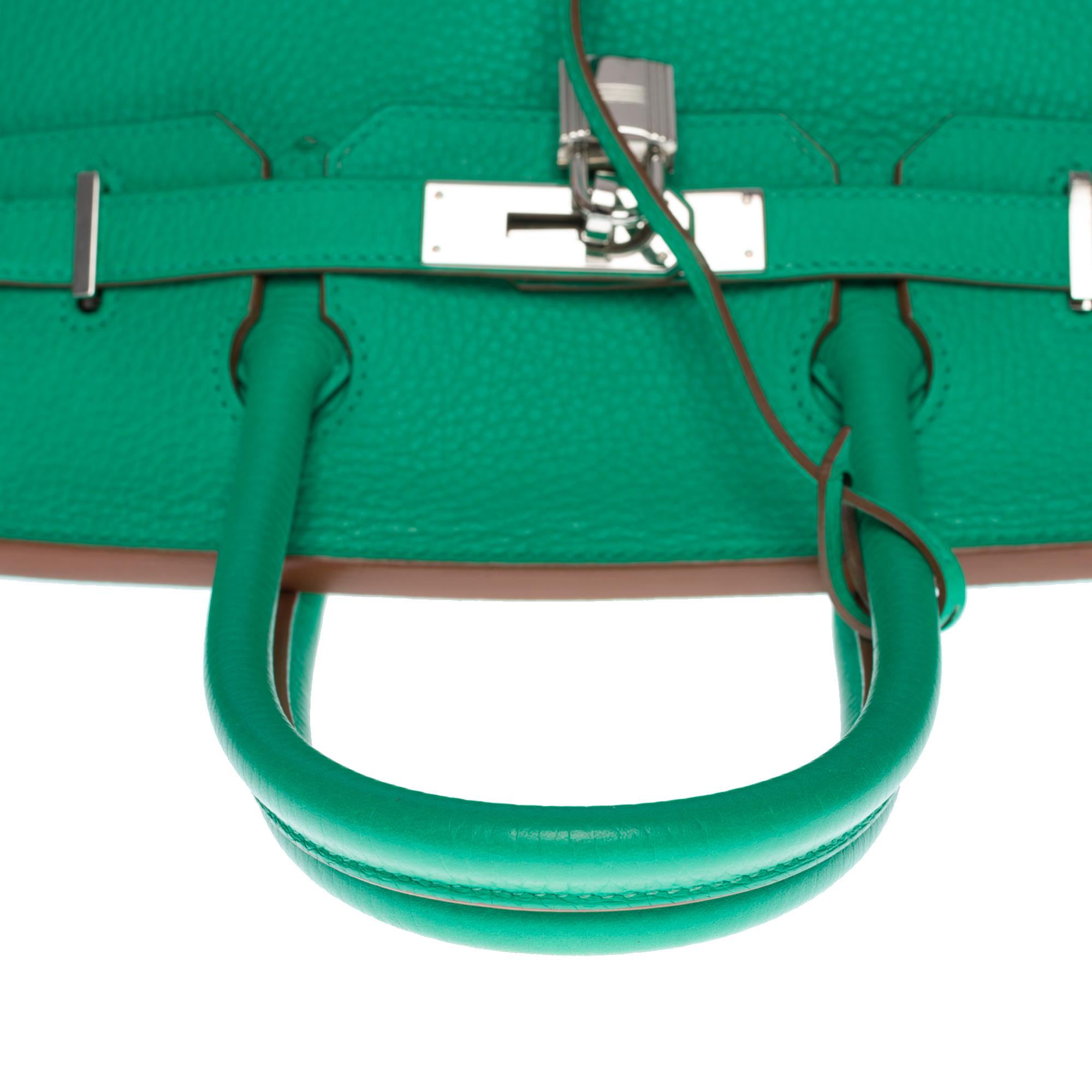 Bright Hermès Birkin 30 handbag in Vert Menthe Taurillon Clémence leather, SHW 2