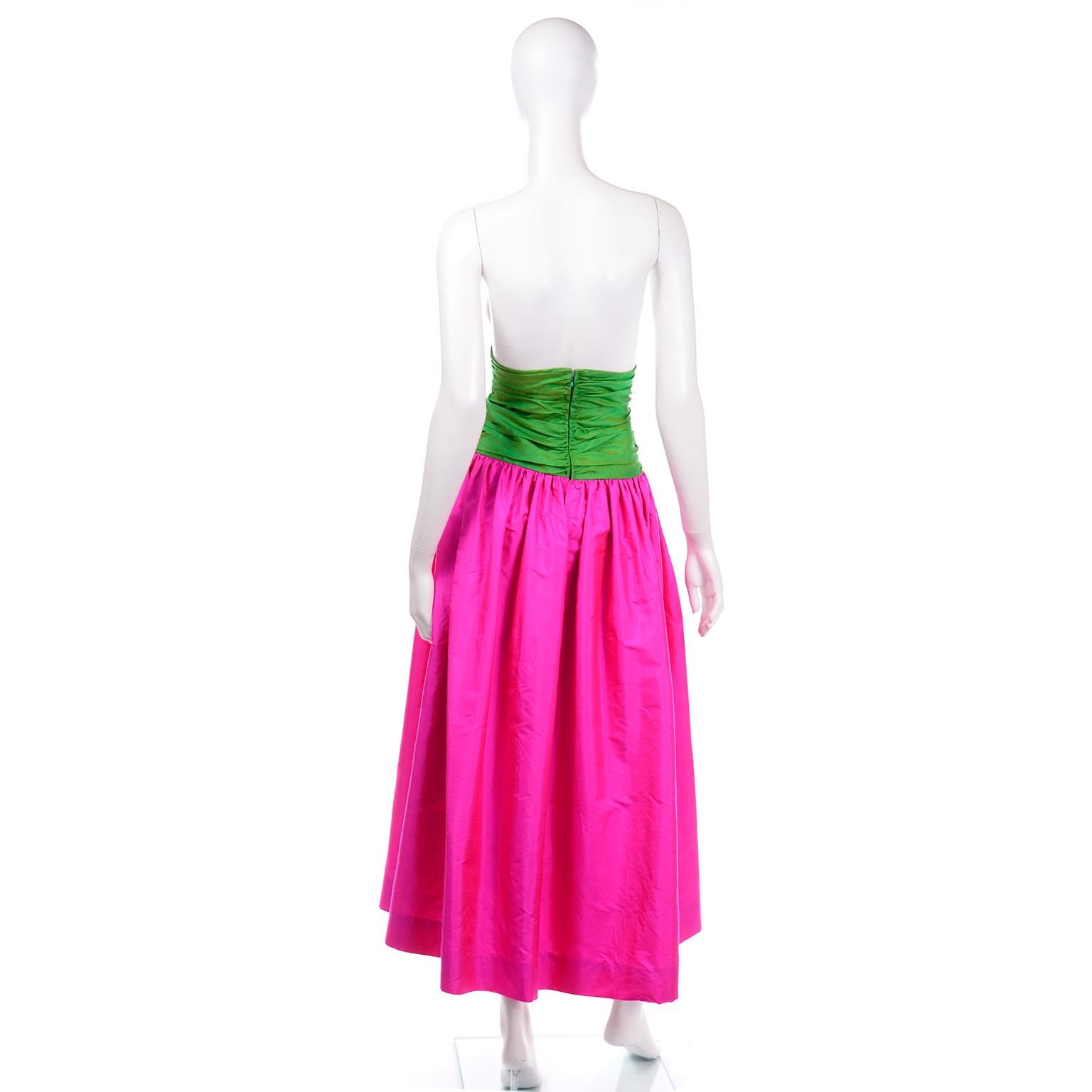 pink maxi silk skirt