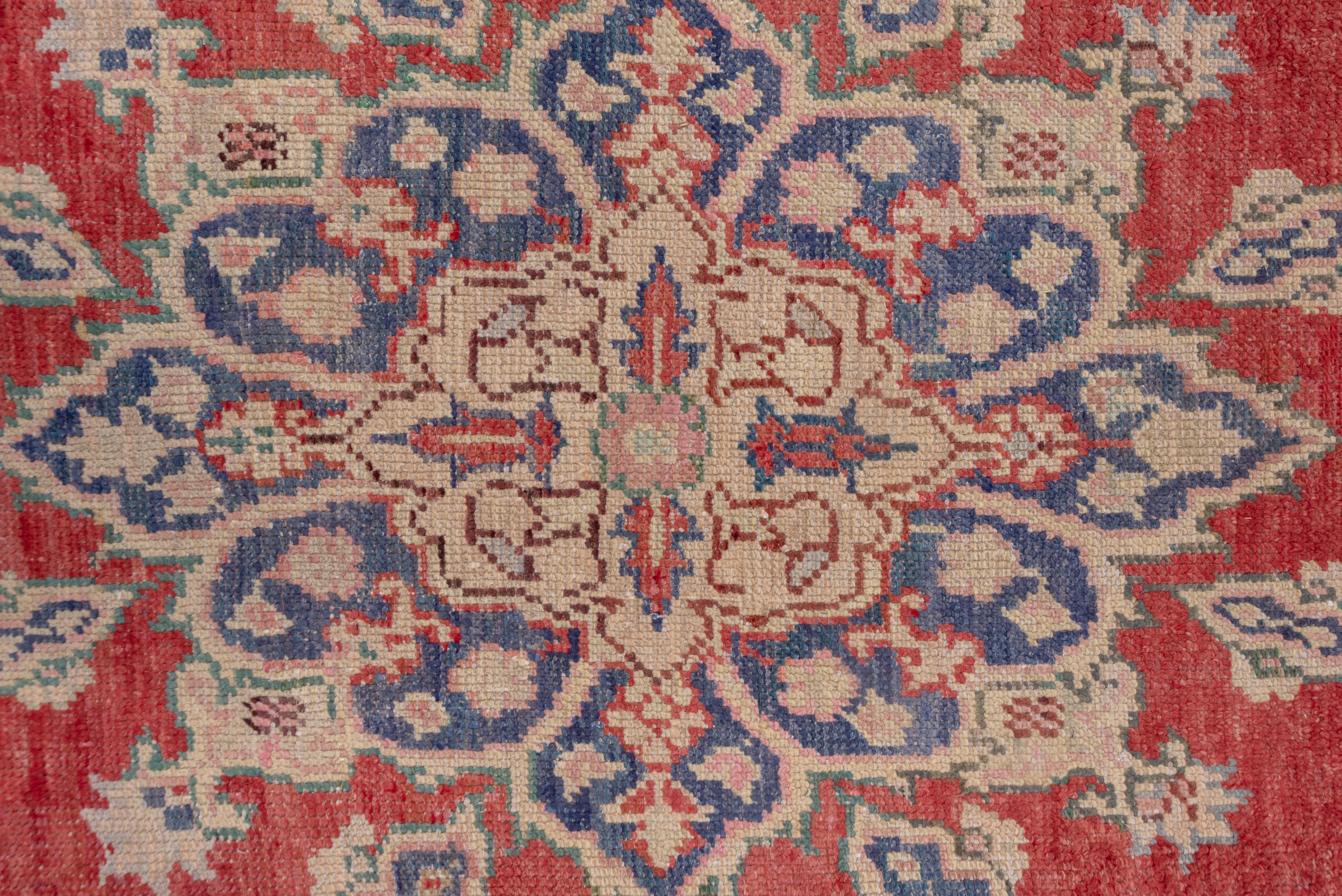 Hand-Knotted Turkish Red Oushak Carpet, circa 1920s