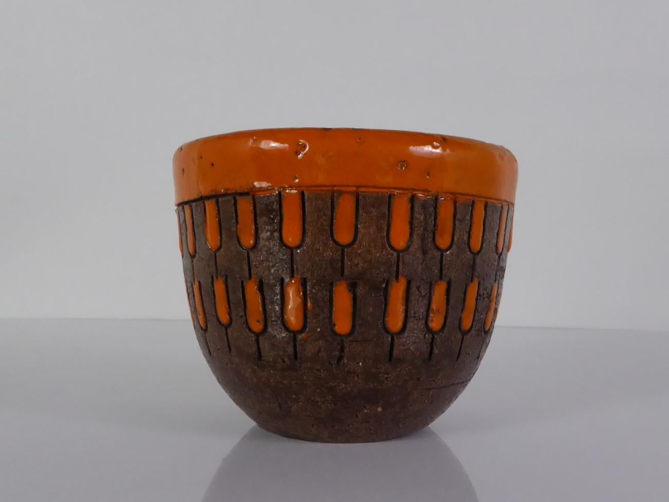 Mid-Century Modern Bright Mid Century Pottery Bowl by Aldo Londi for Bitossi, Italy, 1960s