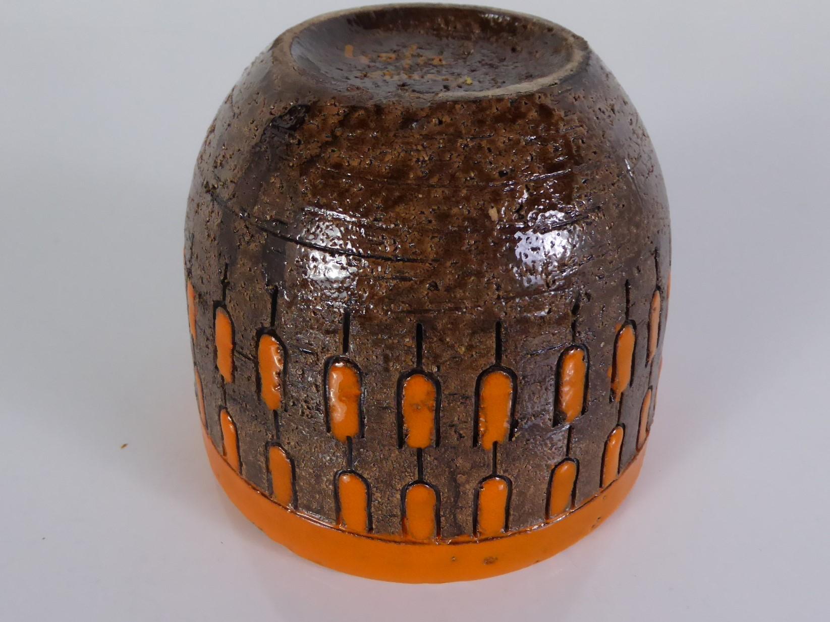 Mid-20th Century Bright Mid Century Pottery Bowl by Aldo Londi for Bitossi, Italy, 1960s