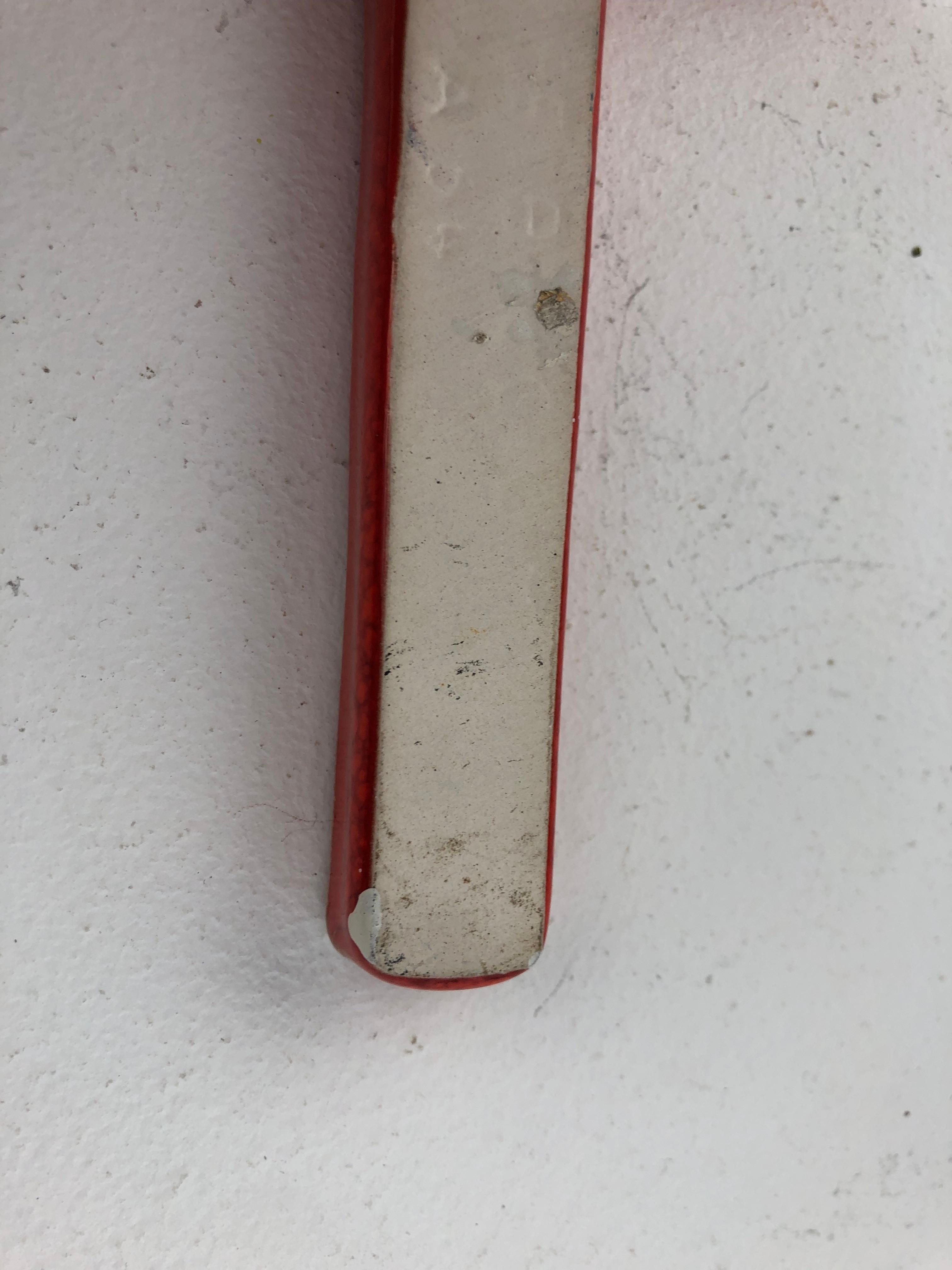 Bright Orange Glossy Cross, Abstract Christ Figure, Modernist Religious