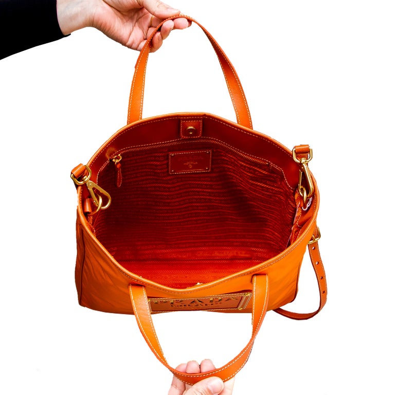 Bright Orange Prada Crossbody Beach Bag For Sale at 1stdibs