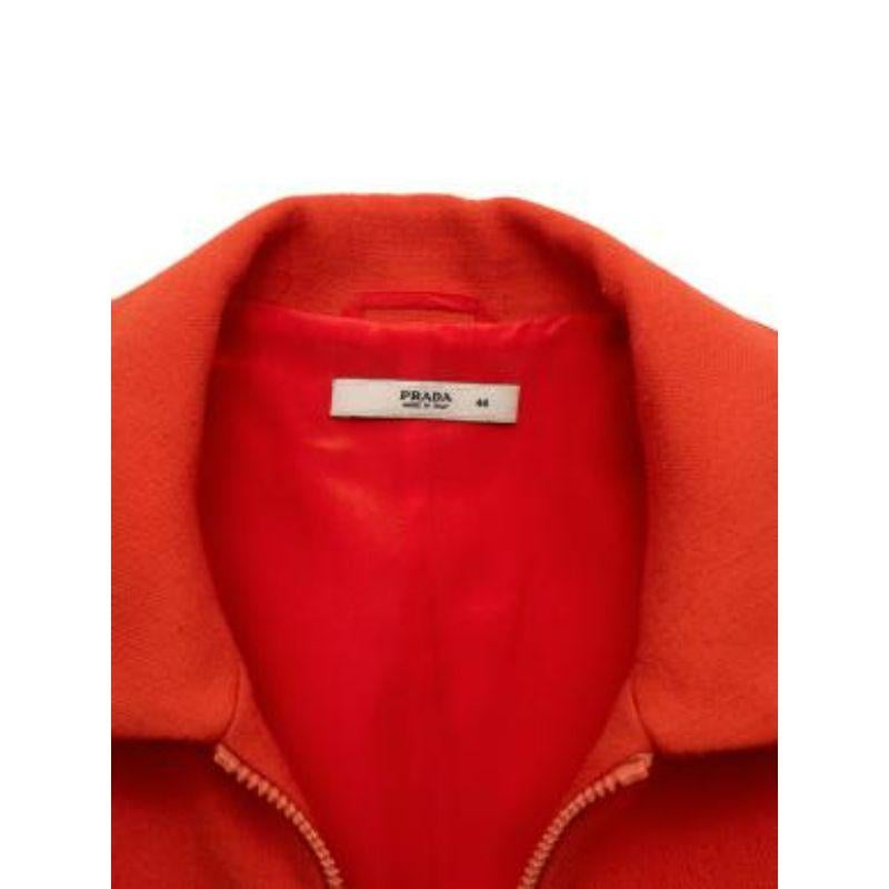 bright orange wool short sleeve zip top In Good Condition For Sale In London, GB