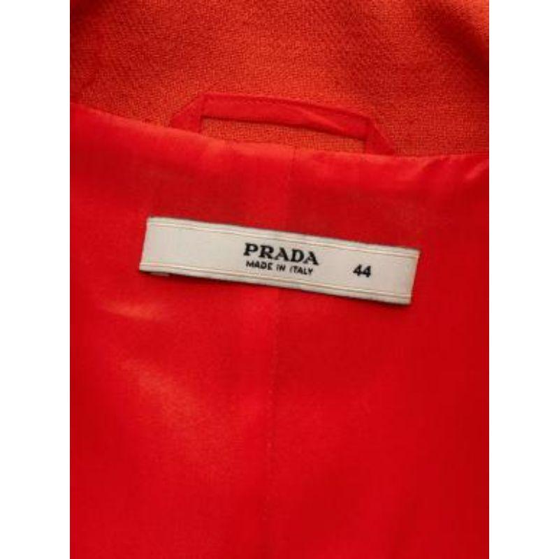 bright orange wool short sleeve zip top For Sale 2