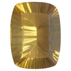 Bright Orange Yellow 9.37ct Citrine Fancy Concave Cushion Cut Gemstone