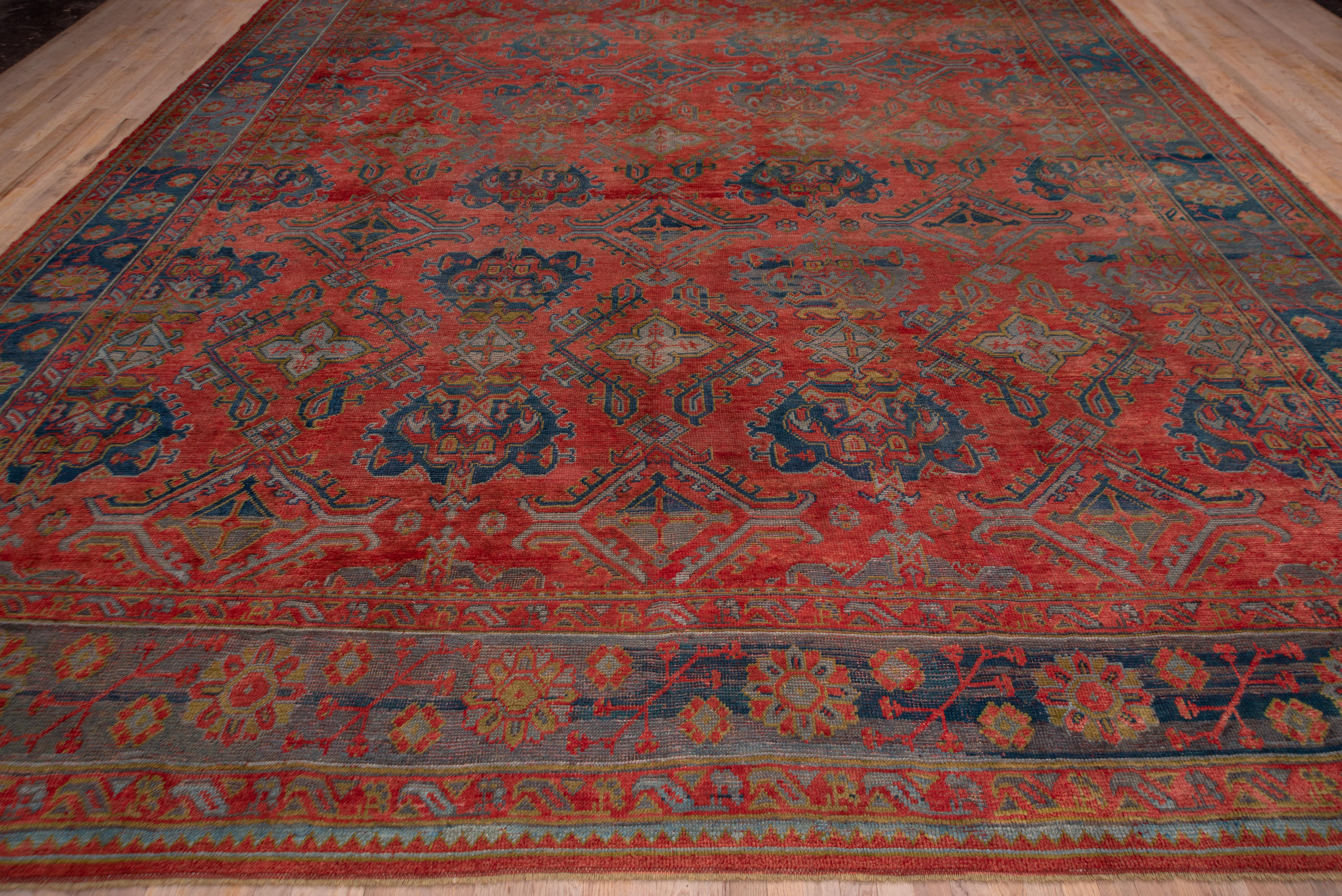 Turkish Bright Oversized Antique Oushak Carpet