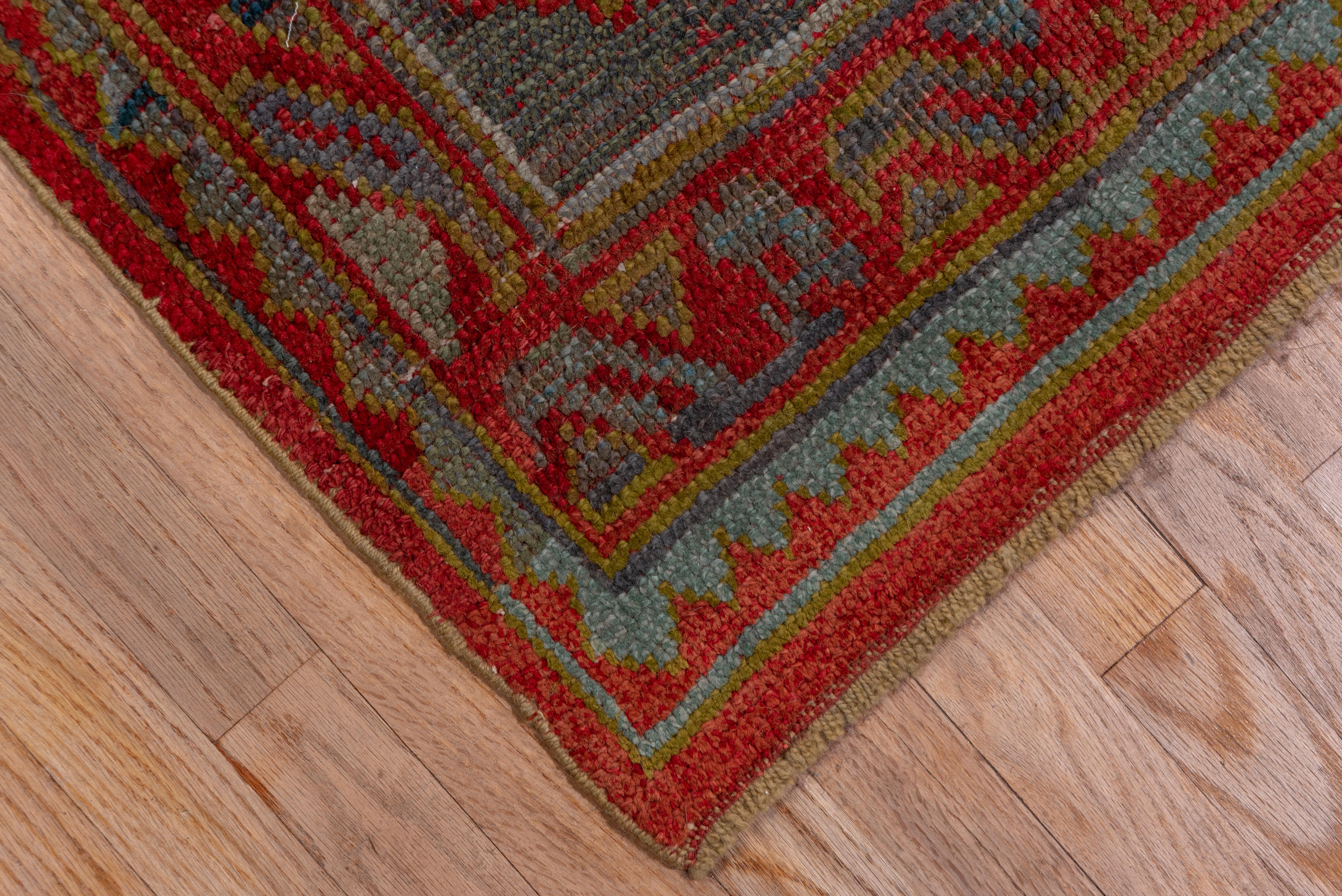 Hand-Knotted Bright Oversized Antique Oushak Carpet