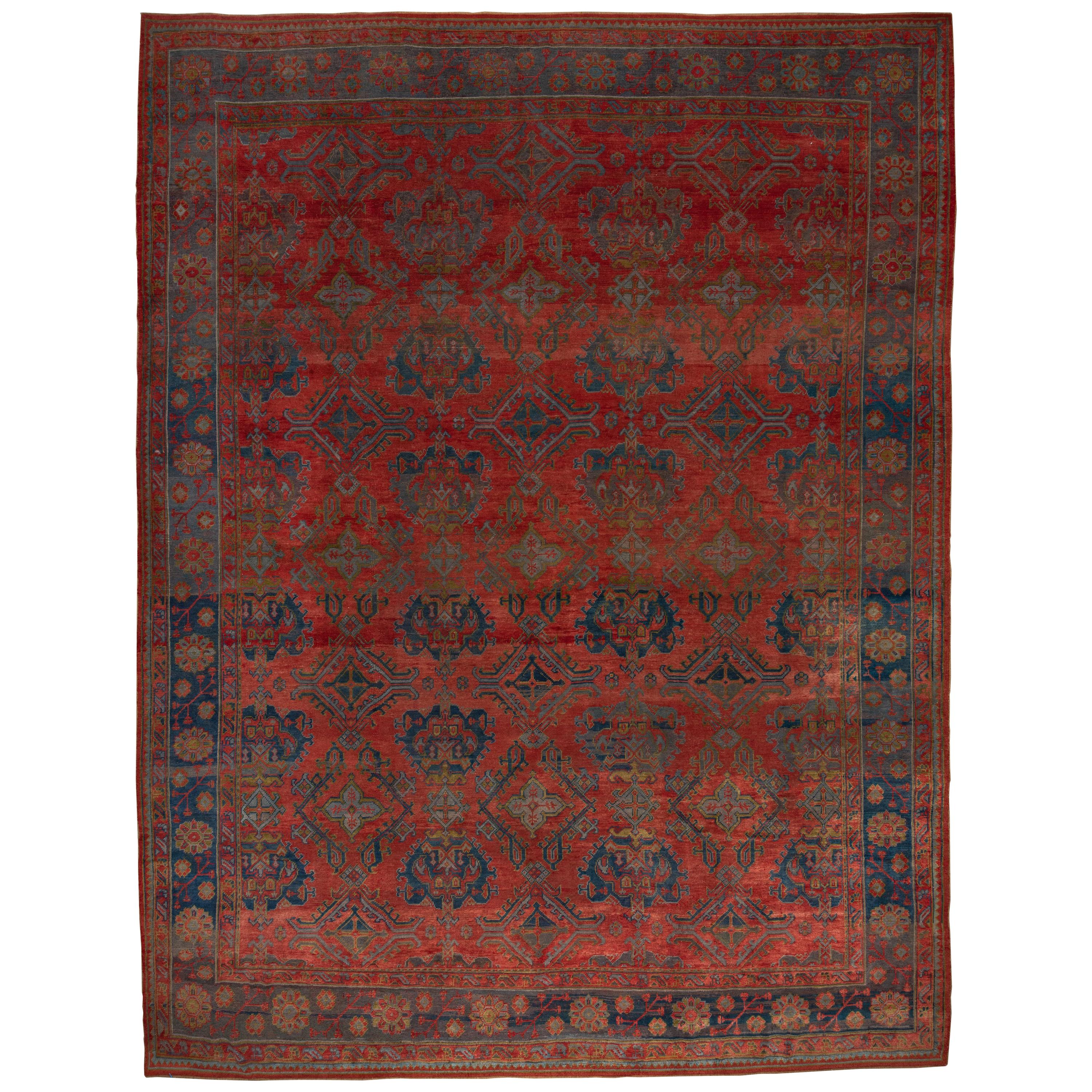 Bright Oversized Antique Oushak Carpet