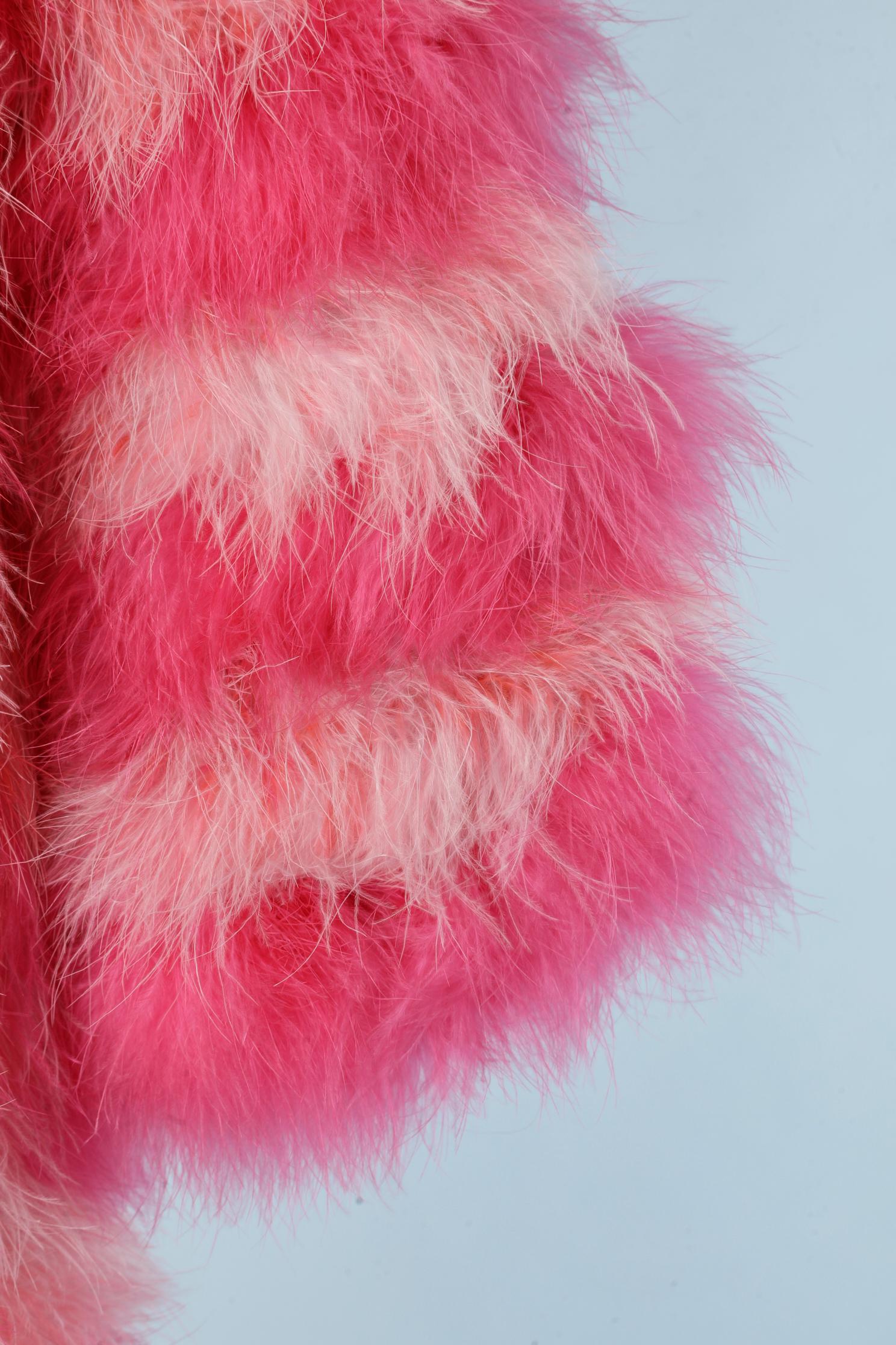 Manteau de plumes rose vif Sonia Rykiel  Excellent état - En vente à Saint-Ouen-Sur-Seine, FR