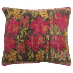 Bright Pink Flower 20th Century Turkish Pillow