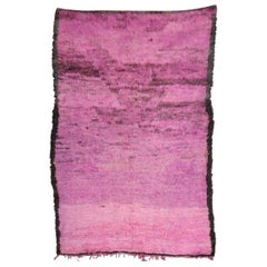 Bright Pink Midcentury Moroccan Minimalist Rug