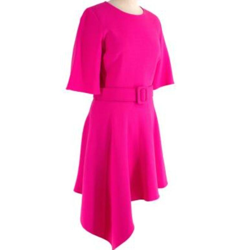 Pink Bright pink wool crepe Primrose dress For Sale