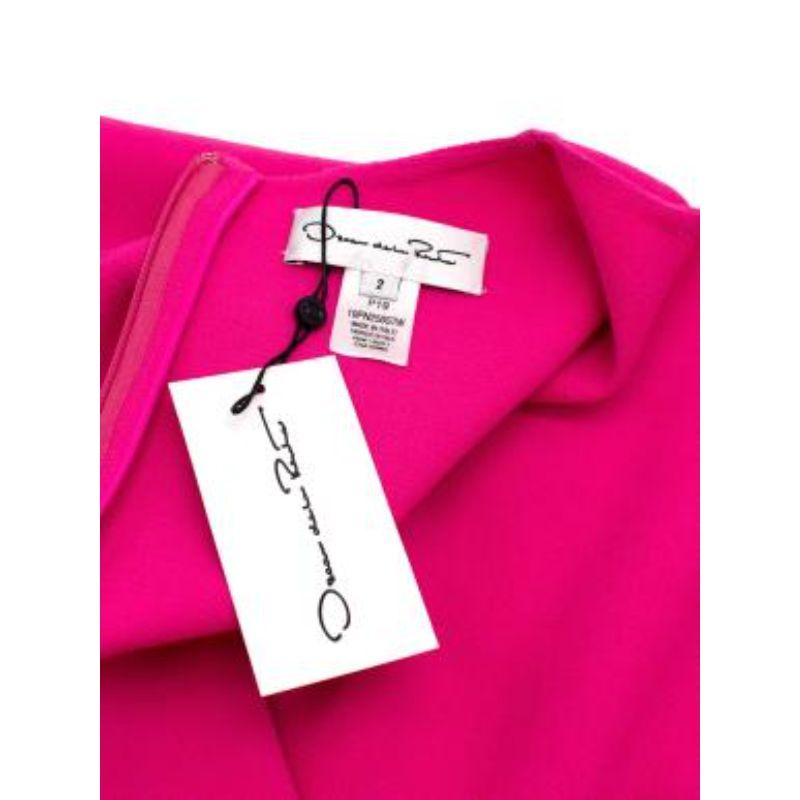 Bright pink wool crepe Primrose dress In Excellent Condition For Sale In London, GB