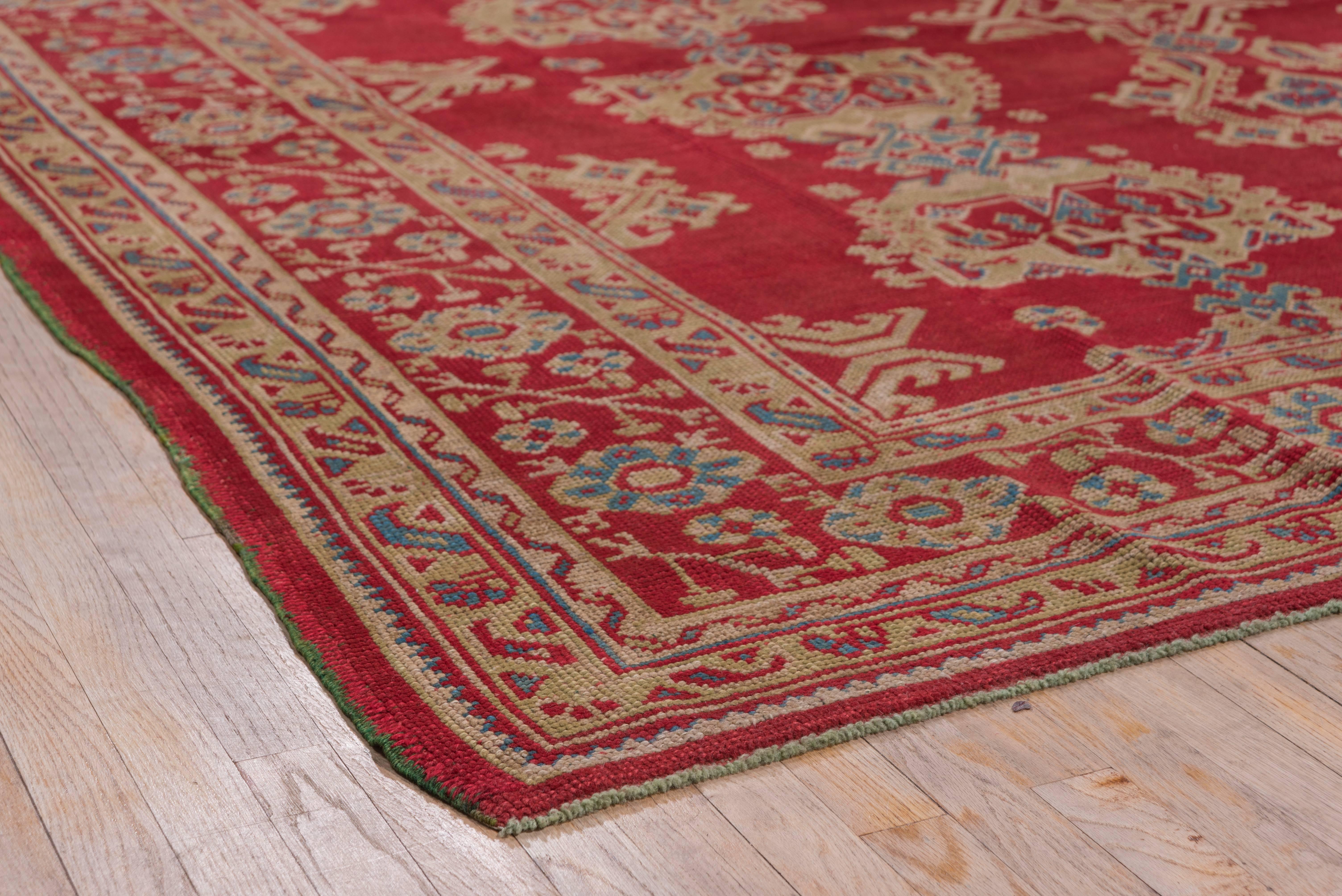 20th Century Red Classic Antique Oushak Carpet, Circa 1920s For Sale