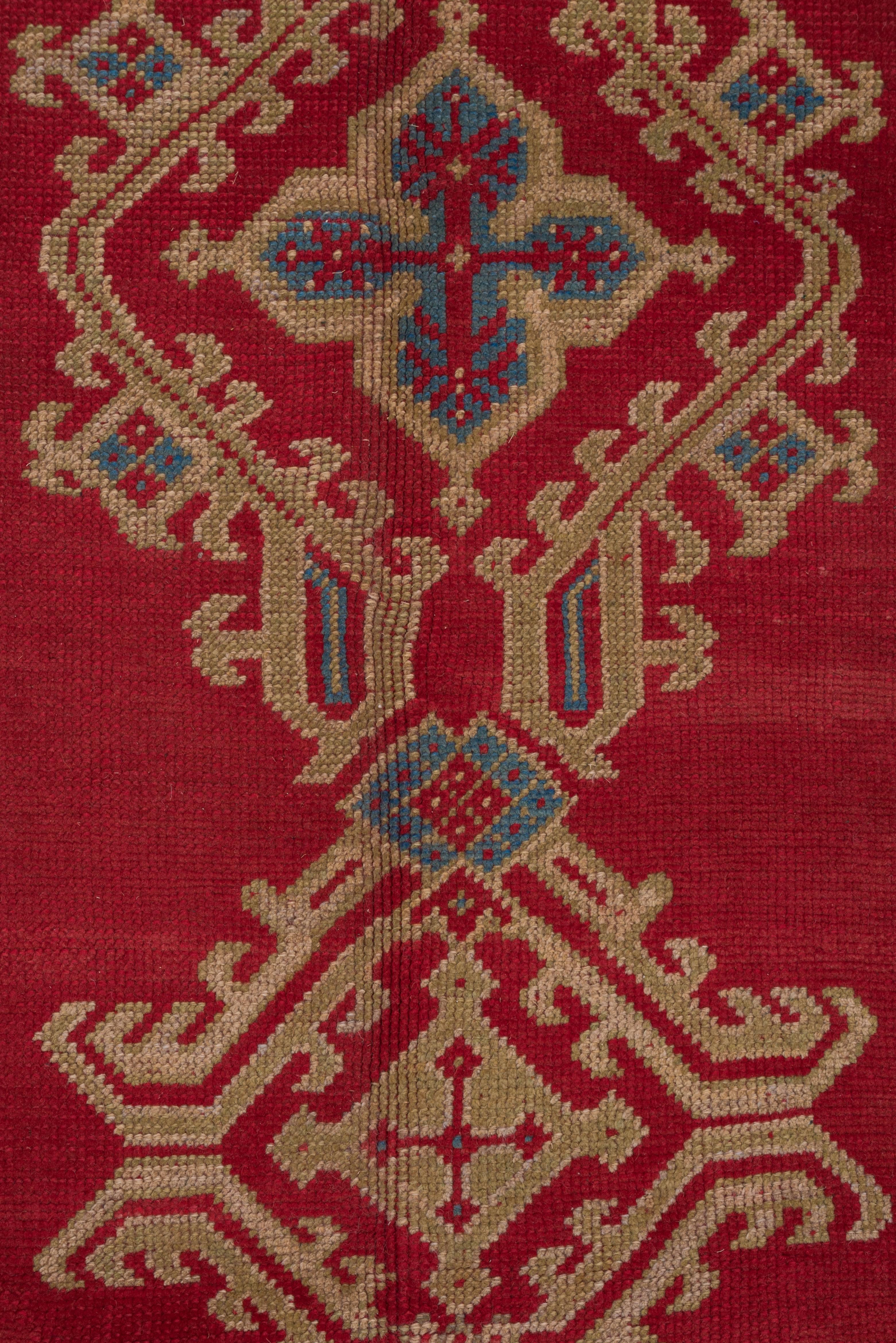 Klassischer roter antiker Oushak-Teppich, ca. 1920er Jahre (Wolle) im Angebot