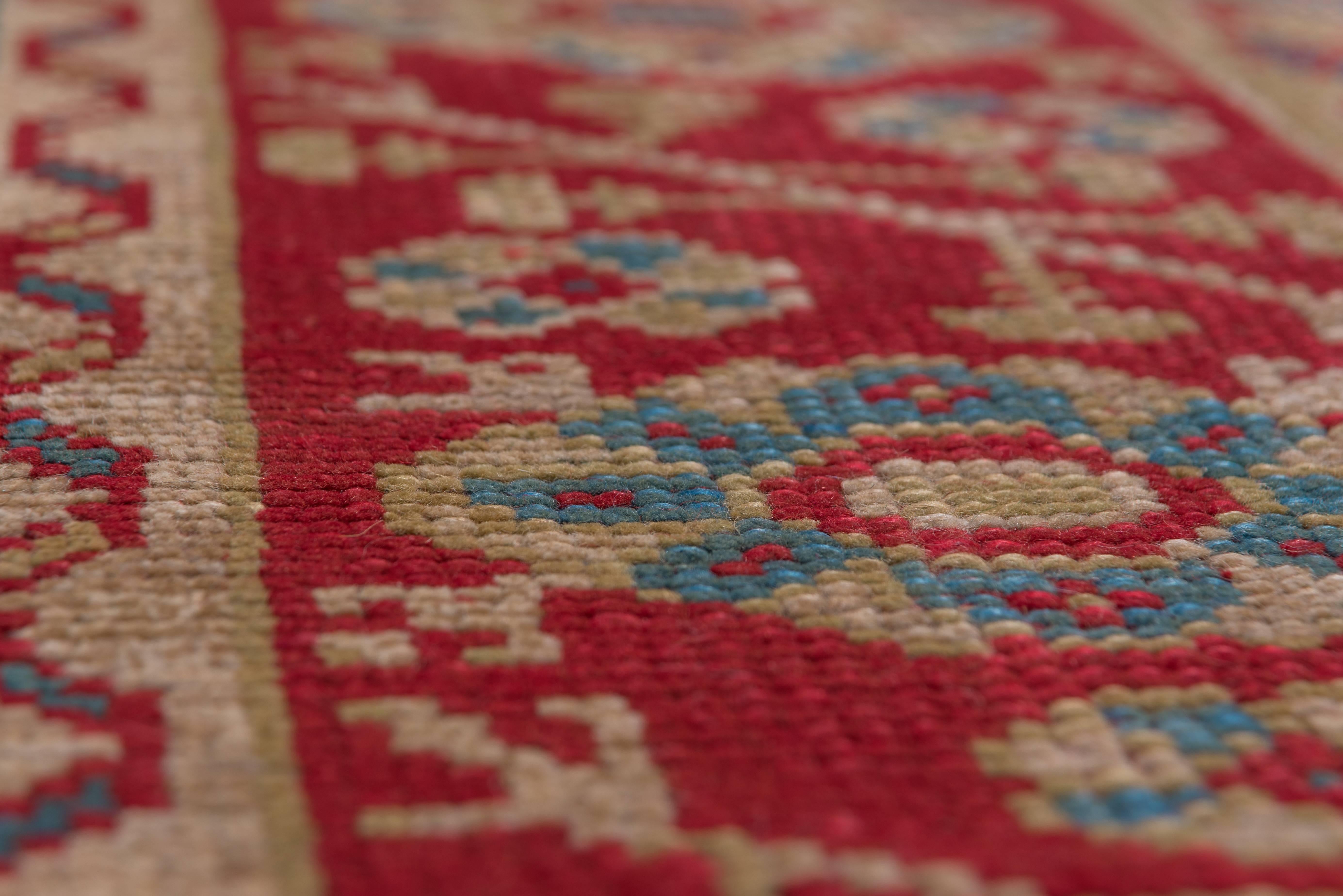 Red Classic Antique Oushak Carpet, Circa 1920s For Sale 2