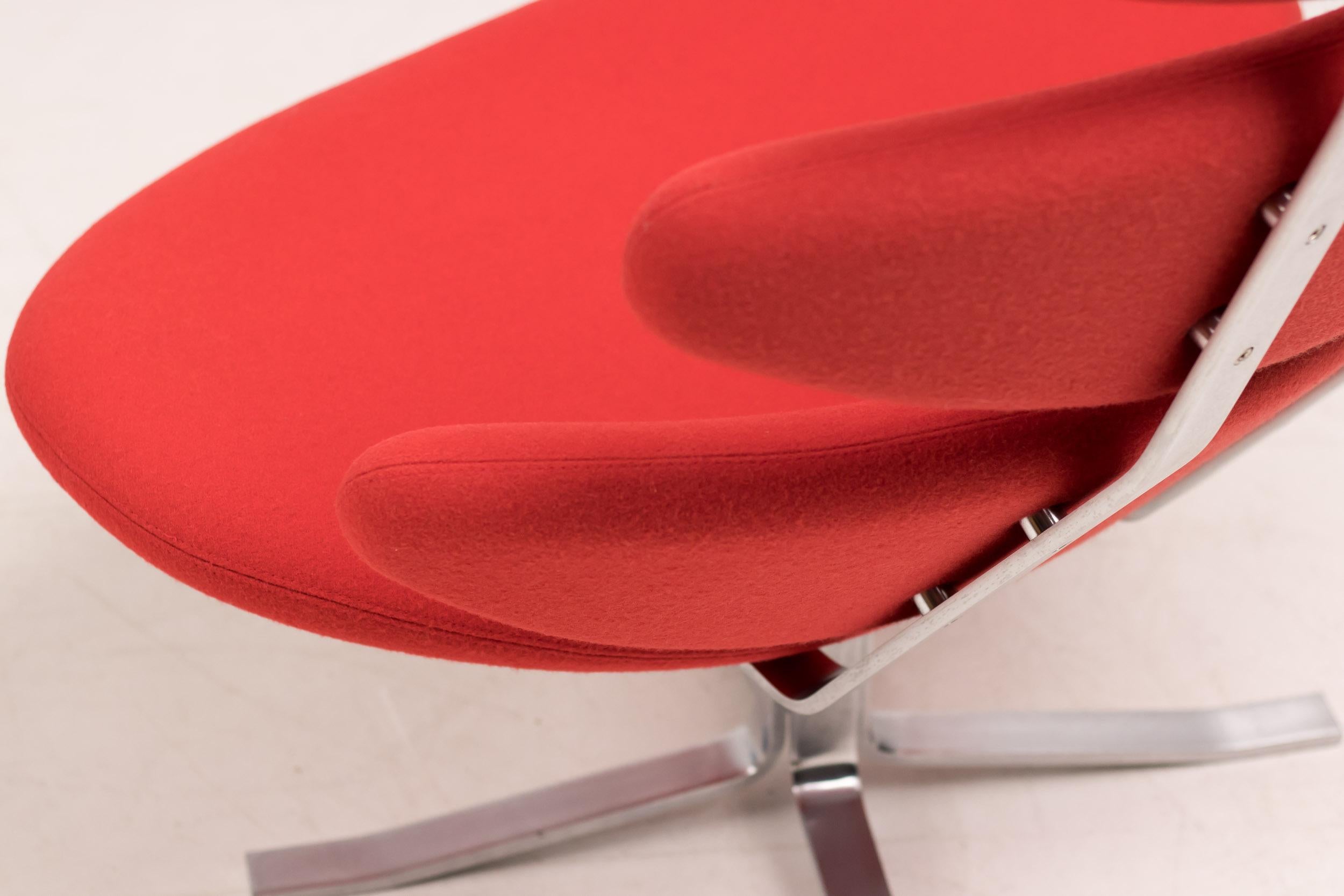 Scandinavian Modern Bright Red EJ5 Corona Chair by Poul Volther