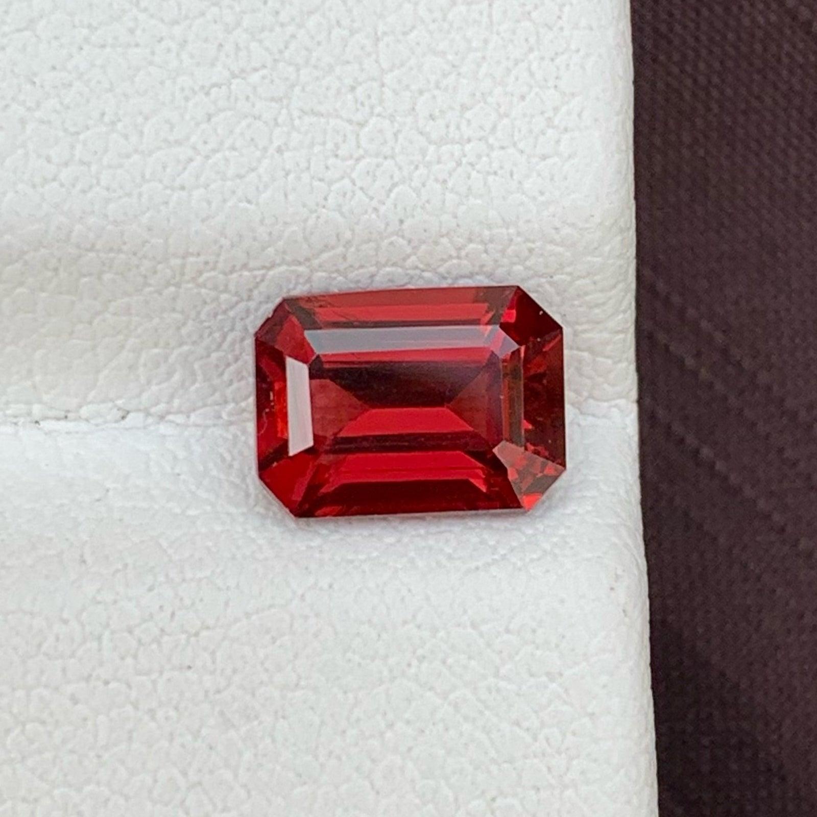 Emerald Cut Bright Red Garnet Loose Gemstone From Malawi 2.10 Carats Garnet Jewelry Fine Gem For Sale