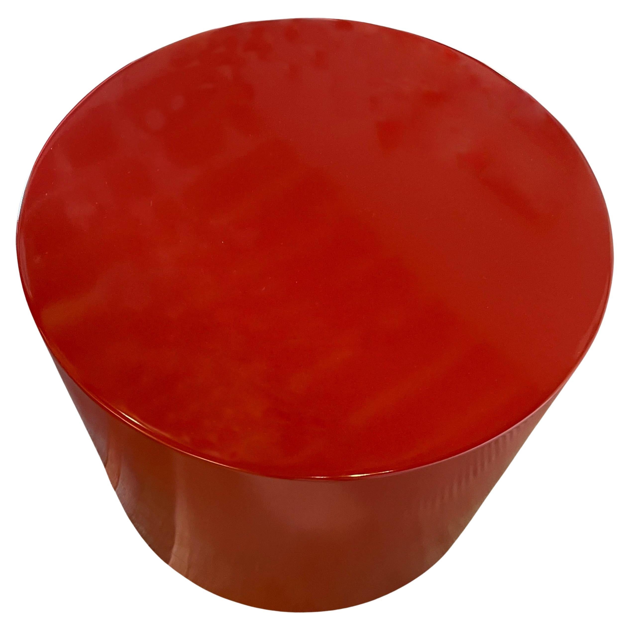 Modern Bright Red Lacquered Swivel Pedestal, 1970s For Sale