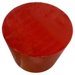 Vintage Modern Bright Red Lacquered Swivel Pedestal, 1970s