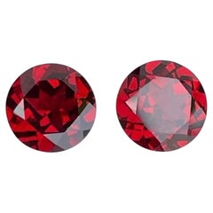 8mm leuchtend rot rund brillant Granat Paar für Ohrringe Schmuck