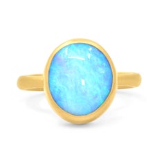 Bright Violet Blue Boulder Opal One of a Kind 22k Gold Ring, Lola Brooks 2022