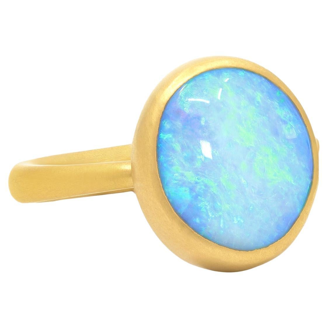 Bright Violet Blue Boulder Opal One of a Kind 22k Gold Ring, Lola Brooks 2022