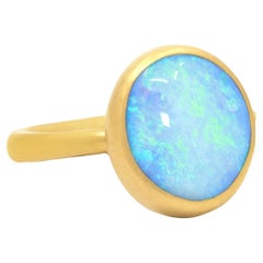 Bright Violet Blue Boulder Opal One of a Kind 22k Gold Ring, Lola Brooks 2022